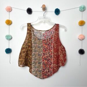 Earthbound Trading Company Floral Cropped Tank Top